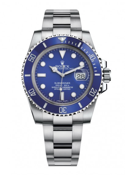 Rolex Smurf in white gold face side